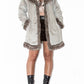 Vintage Beige Short Fur Trim Coat