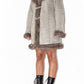 Vintage Beige Short Fur Trim Coat