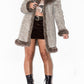 Vintage Beige Short Fur Trim Coat