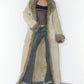 Vintage Y2k Pig Leather Winter Faux Fur Lined Maxi Afghan Coat - Size L