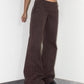 Vintage Deadstock Brown Thick Y2k Flared Leg Baggy Loose Fit Cotton Trousers - Size S