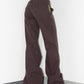 Vintage Deadstock Brown Thick Y2k Flared Leg Baggy Loose Fit Cotton Trousers - Size S