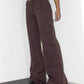 Vintage Deadstock Brown Thick Y2k Flared Leg Baggy Loose Fit Cotton Trousers - Size S