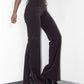 Vintage Y2K Office Siren Sexy Brown Flared Trousers with Lace Up Slit Details - Size S