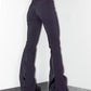 Vintage Y2k Rave Grungy Deep Purple Bell Bottom Back Slit Mid Rise Stretchy Trousers- Size S