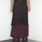 Vintage Y2k Goth Subversive Black and Red Fishnet Layered Long Skirt - Size M