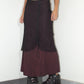 Vintage Y2k Goth Subversive Black and Red Fishnet Layered Long Skirt - Size M