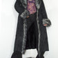 Vintage Y2k Fluffy Faux Fur Trim Long Winter Faux Suede Afghan Coat - Size M