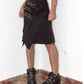 Y2k Vintage Grunge High Rise Text Embroidery Graffiti Asymmetric Black Pointy Pencil Skirt - Size S