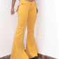 Vintage Y2k Deadstock Super Flared Bell Bottom Low Rise Festival Yellow Jeans - Size M