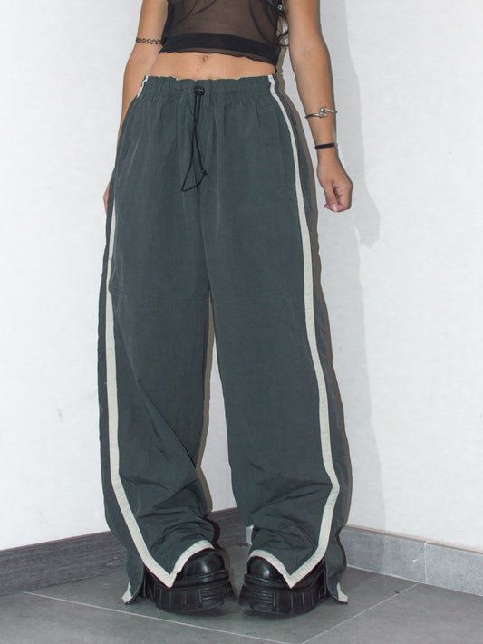 Vintage Y2k Kangol Dark Green Wide Leg Track Pants - Size XL