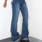 Vintage Deadstock Y2k Blue Wash Flare Leg Denim Pants - Size M