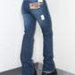 Vintage Deadstock Y2k Blue Wash Flare Leg Denim Pants - Size M