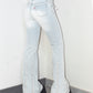 Y2k Deadstock Vintage Light Blue Flared Mid Rise Jeans with Bottom Zipper Details - Size M