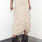 Y2k Ethereal Subversive Cargo Long Beige Ruched Details High Waist Skirt - Size M