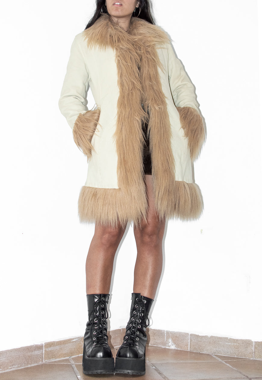 Bratz Y2k Beige Long Hair Afghan Coat