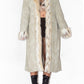 Vintage Beige Faux Fur Trim Afghan Coat