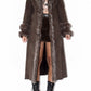 Brown Belted Afghan Coat with Double Fur Handcuffs