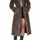 Brown Belted Afghan Coat with Double Fur Handcuffs