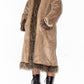 Fluffy Fur Trim Beige Afghan Coat