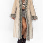 2000s Vintage Faux Fur Trimmed Afghan Coat