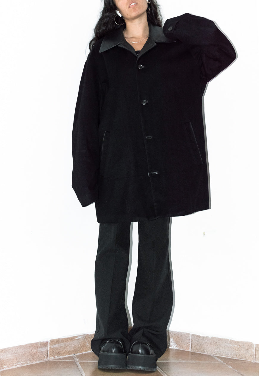 Vintage Paul & Shark Yachting Wool and Cashmere Black Coat