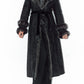 Vintage Y2k Belted Black Afghan Coat with Double Handcuffs