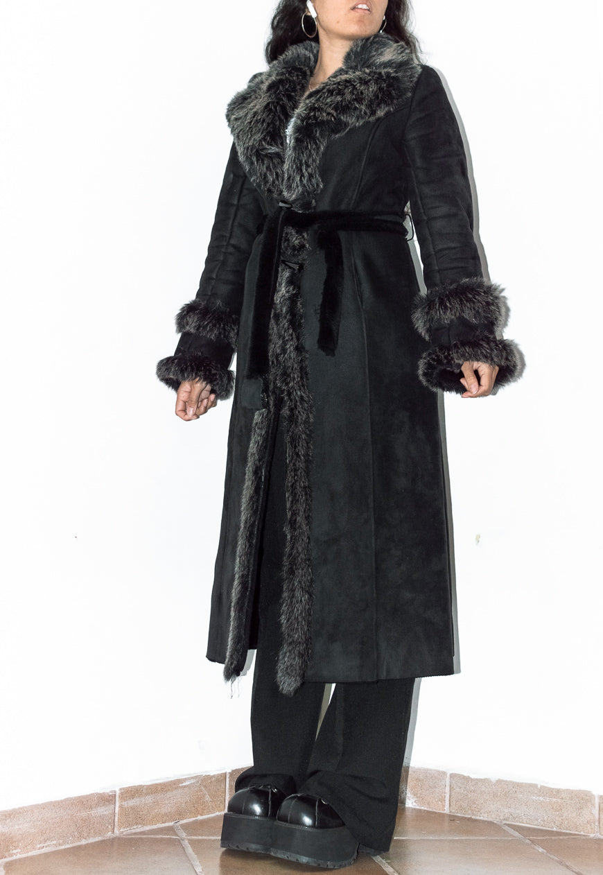 Vintage Faux Fur Afghan Coat with Double Handcuffs