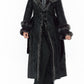 Vintage Y2k Belted Black Afghan Coat with Double Handcuffs