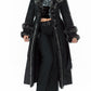 Vintage Y2k Belted Black Afghan Coat with Double Handcuffs