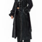 Vintage Y2k Belted Black Afghan Coat with Double Handcuffs