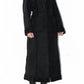 Vintage Long Zip Through Shearling Black Coat