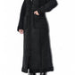 Vintage Long Zip Through Shearling Black Coat