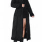 Vintage Long Zip Through Shearling Black Coat