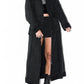 Vintage Long Zip Through Shearling Black Coat