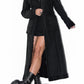 Vintage Long Zip Through Shearling Black Coat