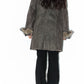 Y2k Fluffy Assymetrical Faux Fur Trim Coat