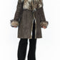 Y2k Fluffy Assymetrical Faux Fur Trim Coat