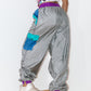 Vintage 80s Silver Harem Baggy Track pants