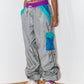 Vintage 80s Silver Harem Baggy Track pants