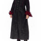 Vintage Vampy Faux Fur Embroidery Black Afghan Coat