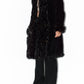 Vintage 90s Black Suede Leather and Double Fur trim Afghan coat