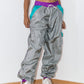 Vintage 80s Silver Harem Baggy Track pants