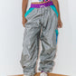 Vintage 80s Silver Harem Baggy Track pants