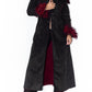 Vintage Vampy Faux Fur Embroidery Black Afghan Coat