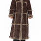 Vintage Shaggy Brown Patchwork Afghan Coat