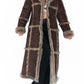 Vintage Shaggy Brown Patchwork Afghan Coat