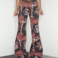 Vintage 2000s Collectible Che Guevara All Over Graphic Print Flared Jeans with Belt - Size L