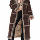 Vintage Shaggy Brown Patchwork Afghan Coat