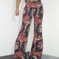 Vintage 2000s Collectible Che Guevara All Over Graphic Print Flared Jeans with Belt - Size L